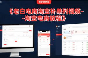 老白电商淘宝补单系列视频-淘宝电商教程