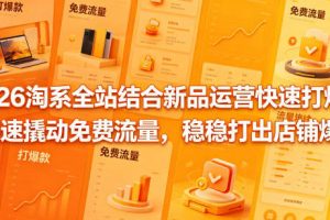 淘系全站结合新品运营快速打爆款，快速撬动免费流量，稳稳打出店铺爆款