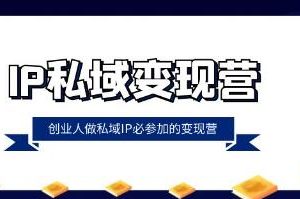 《IP私域变现营》创业人做私域IP必参加的变现营