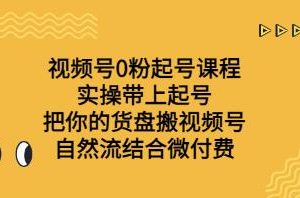 视频号零粉起号实战课程：自然流策略与微信付费相结合