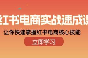 《快速掌握红书电商核心技能的实战教程：小红书电商速成课》