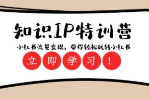 掌握小红书流量变现秘籍：《知识IP特训营》让你轻松驾驭