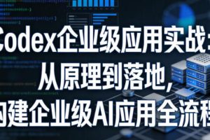 Codex企业级应用实战 从原理到落地，构建企业级AI应用全流程
