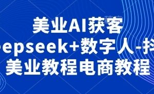 美业AI获客Deepseek+数字人,抖音美业教程电商教程