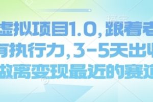 闲鱼虚拟项目1.0，跟着老手操作，3-5天出收益