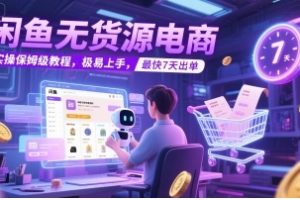 闲鱼无货源电商教程，极易上手，最快7天出单