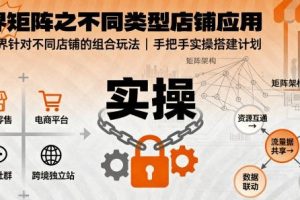 无界矩阵之不同类型店铺应用，组合玩法，流量掘金搜索爆破