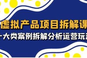 《网络虚拟产品项目拆解课》十大类项目案例拆解并分析运营玩法