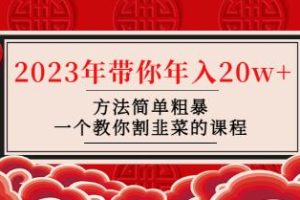 《 带你年入20w+赚钱方法简单粗暴》教你割韭菜的课程