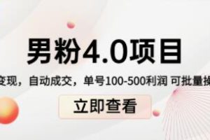 《男粉项目4.0》私域自动成交变现