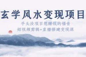 《风水变现项目全面教会》懒人赚钱项目