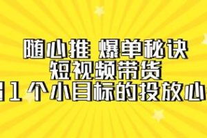 掌握短视频带货技巧：实现超额目标的《随心推 爆单秘诀》投放心得分享