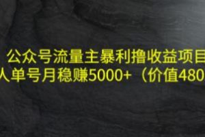 利用公众号流量主获得丰厚收益的单人单号月入5000+项目教程