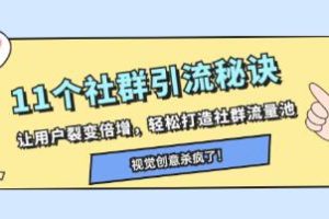 11大社群引流策略：实现用户翻倍增长，轻松构建社群流量池