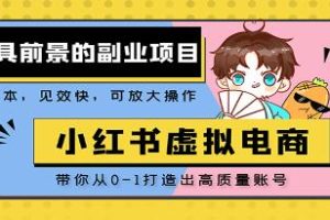 小红书图文号虚拟电商项目》：零成本、高成效、实用操作简便、易于掌握