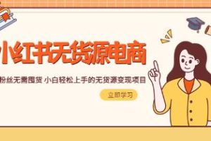 《小红书零库存电商1.0》：新手无需囤货，轻松上手的无货源变现项目