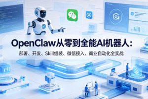 OpenClaw从零到全能AI机器人:部署、开发、Skill组装、微信接入、商业自动化全实战