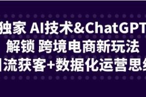 AI技术与ChatGPT解锁跨境电商新策略：引流吸引客户+数据驱动运营思维