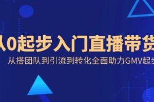 从零开始直播带货：全面支持GMV增长，涵盖团队搭建、引流与转化策略