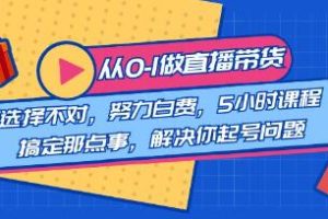 从零到一：掌握直播带货的秘诀，教你如何精准选品和进行直播