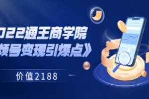 王通视频号变现引爆点培训课程