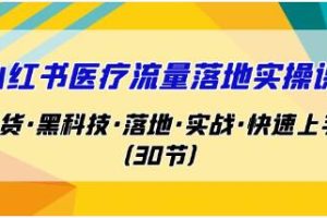 小红书医疗流量落地实用教程：掌握干货、黑科技、实际操作和快速入门技巧