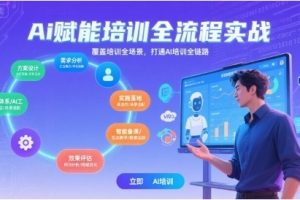 AI赋能培训全流程实站，覆盖培训全场景，打通Al培训全链路