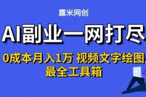 【第9582期】AI副业一网打尽0投入月入1W+视频文字绘图最全工具箱【揭秘】