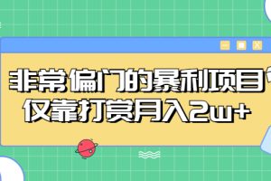 【第4579期】一个人单干暴利项目：非常偏门的暴利项目，仅靠打赏月入2w+