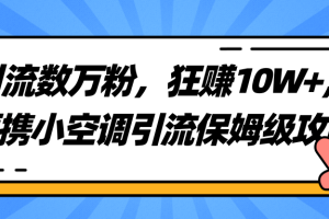 【副业2109期】最新狂赚项目-便携小空调引流保姆级攻略