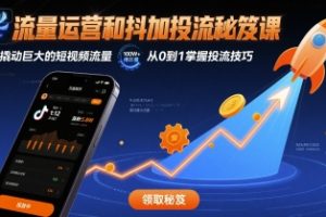【第9629期】流量运营和抖加投流秘笈课，撬动巨大的短视频流量
