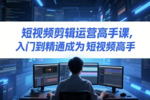【第9482期】短视频剪辑运营高手课，入门到精通成为短视频高手