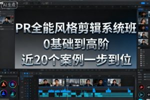 【第9641期】PR全能风格剪辑系统班，0基础到高阶，近20个案例一步到位