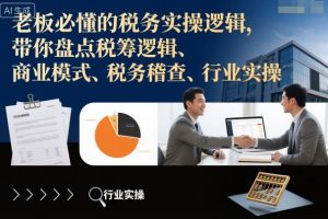 【第9652期】老板必懂的税务实操逻辑，带你盘点税筹逻辑、商业模式、税务稽查、行业实操