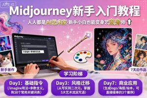 【第9633期】midjourney新手入门教程：人人都是AI艺术家，新手小白也能变身艺术大师