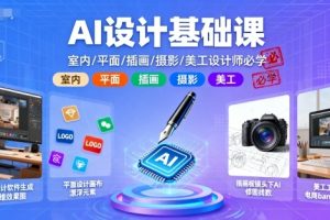 【第9626期】AI设计基础课，室内、平面、插画、摄影、美工设计师必学
