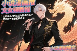 【第9501期】小说漫画推文女频教程,让所有小白从0成为行业内高手,简单暴力兼职轻松挣米