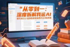 【第9456期】从零到一：深度拆解我运用AI撰写爽文小说挣取首笔稿费的全流程思路