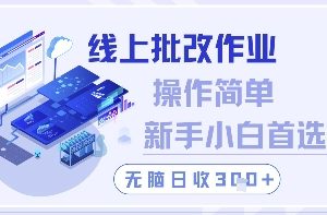 【第9422期】线上批改作业，操作简单新手小白首选，无脑日收300+【揭秘】