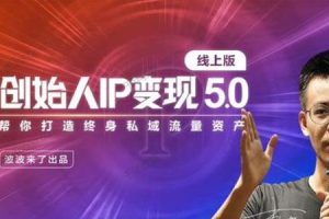 【副业2324期】波波来了《创始人IP变现5.0》帮你打造终身私域流量资产