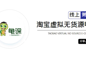 【副业2318期】龟课·淘宝虚拟无货源电商5期，全程直播现场实操