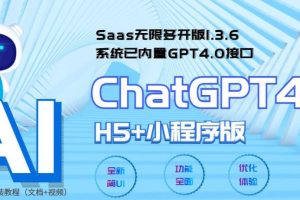 【第4932期】ChatGPT源码搭建：Saas无限多开版ChatGPT小程序+H5，可无限开通坑位赚钱