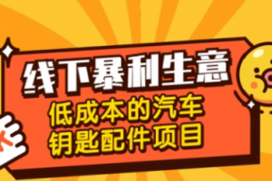 【1933期】线下暴利生意，低成本的汽车钥匙配件项目