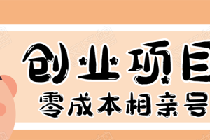 【1913期】史上最强的零成本创业项目年入30W：相亲号，从平台搭建到引流到后期开单