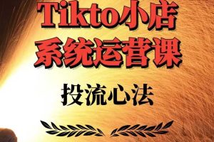 【第9270期】TikTok小店系统运营课：Allen-TK投流技法全攻略，包括广告命名 扩量手法及市场运营方法