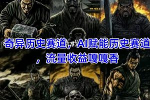 【第9454期】抖音奇异历史赛道，AI赋能历史赛道，流量收益嘎嘎香，狂撸伙伴计划
