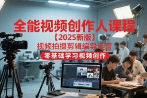 【第9517期】全能视频创作人2025视频拍摄剪辑编导运营,零基础学习视频创作