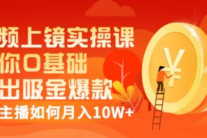 【副业3365期】视频上镜技巧实操课：赚钱主播0基础演出吸金爆款月入10W+