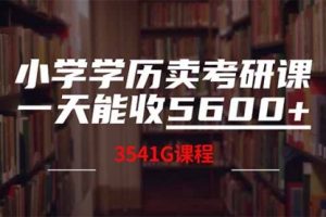 【第9193期】小学学历卖考研课程，一天收5600（附3580G考研合集）