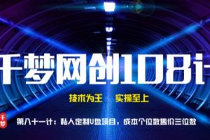 【副业2161期】千梦哥：私人定制U盘项目